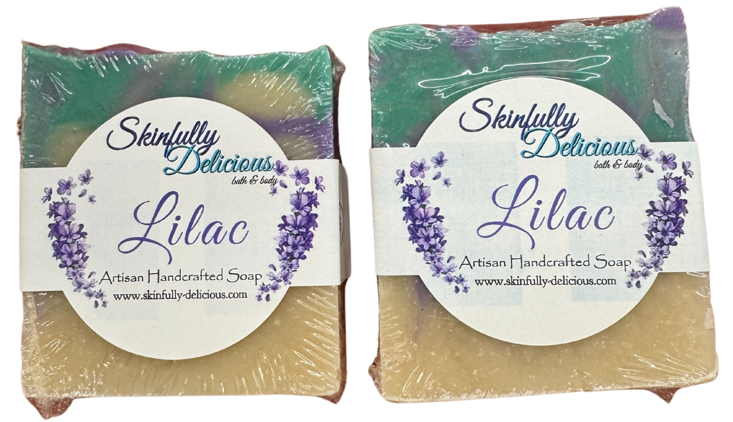 Skinfully Delicious Lilac Bar Soap 150g - Artisan Handcrafted with Coconut & Olive Oils for Freshly Blooming Lilac Aroma